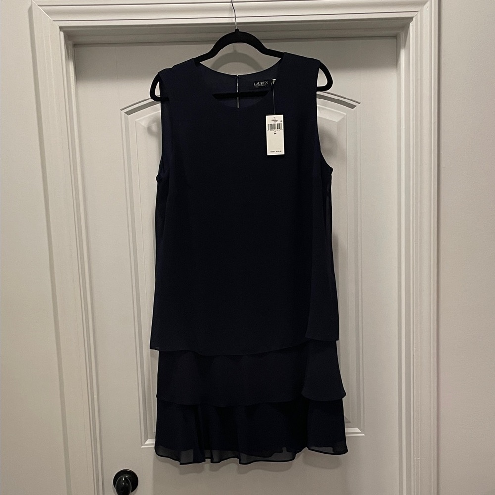 NWT Lauren Ralph Lauren Navy Sleeveless Mini Dress